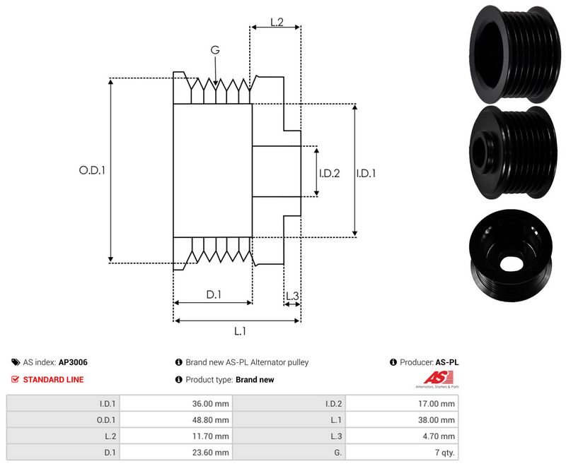 Rihmaratas, generaator, AS-PL AP3006