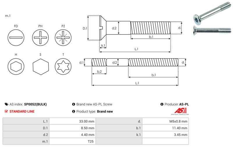 AS-PL SP0052(BULK) Repair Set, alternator