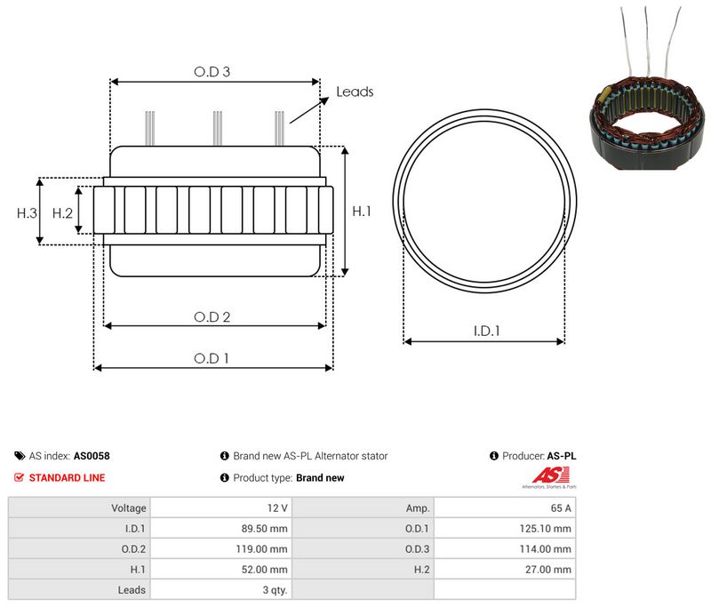Staator, generaator, AS-PL AS0058