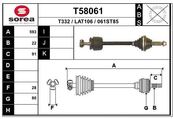 EAI hajtótengely T58061