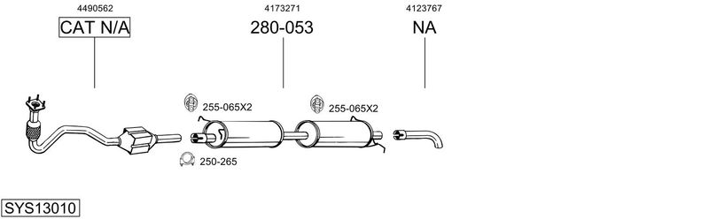 BOSAL kipufogórendszer SYS13010