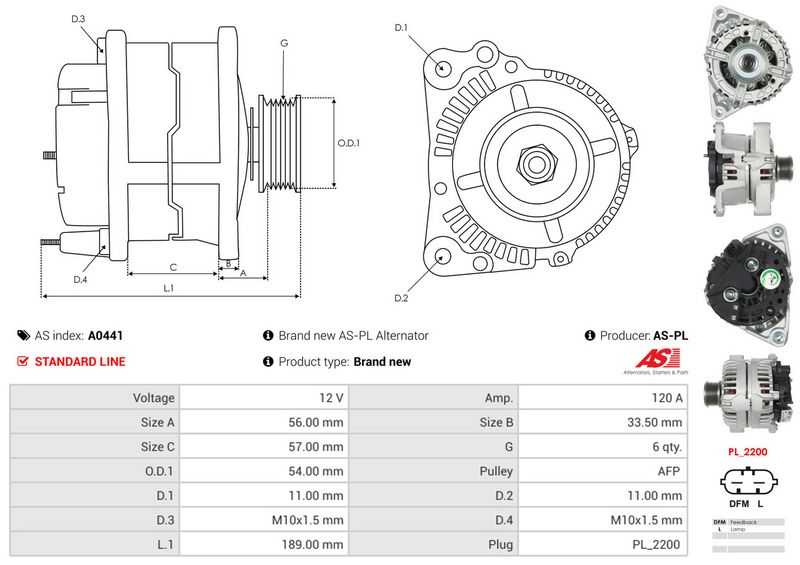 AS-PL A0441 Alternator