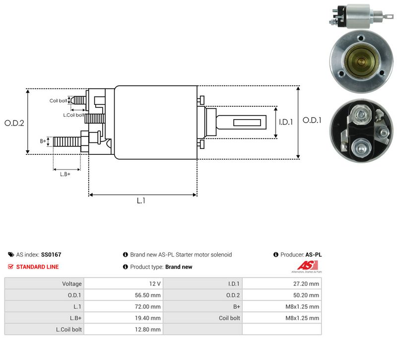 Magnetlülitus, starter, AS-PL SS0167