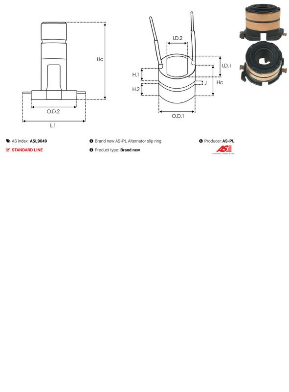 AS-PL ASL9049 Slip Ring, alternator