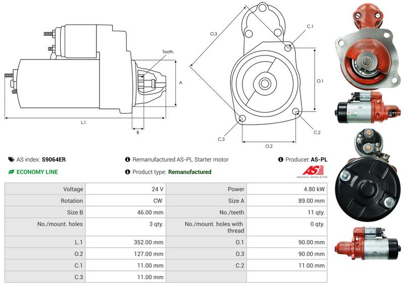 AS-PL S9064ER Starter