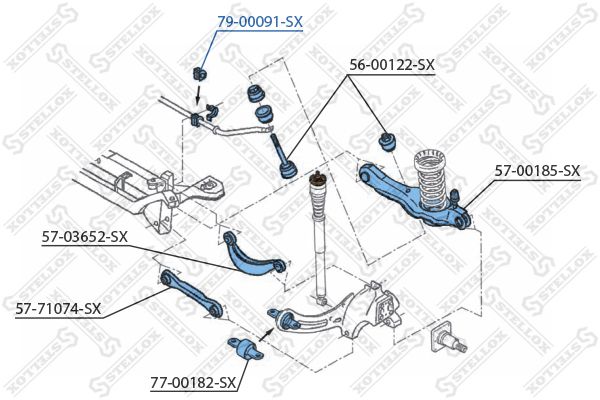 STELLOX 79-00091-SX Mounting, stabiliser bar