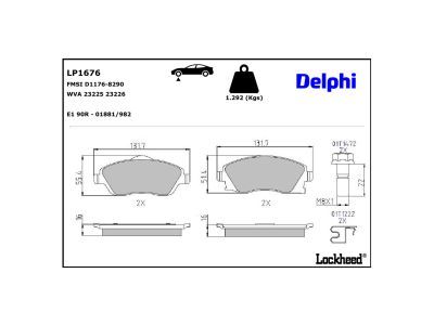 DELPHI LP1676 Brake Pad Set, disc brake