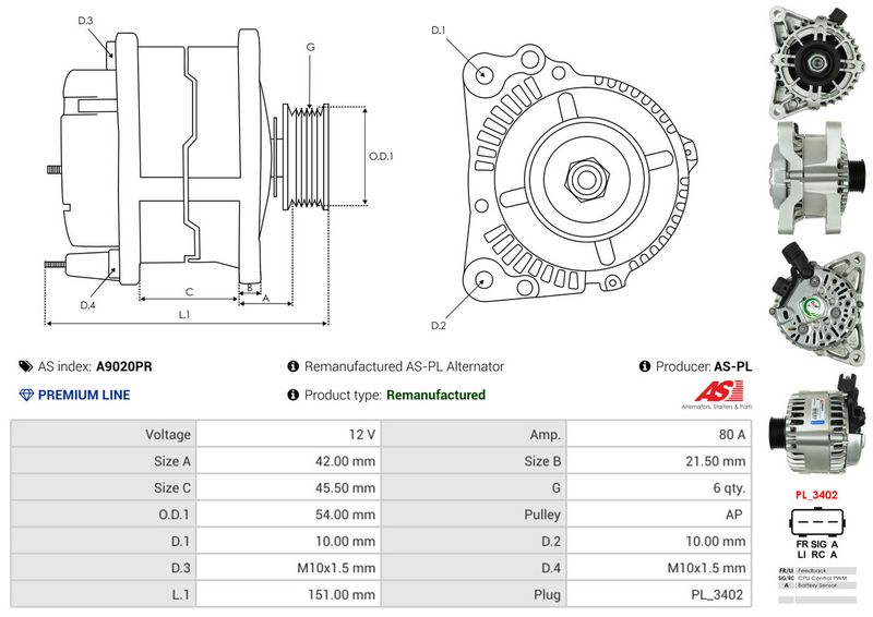 AS-PL A9020PR Alternator