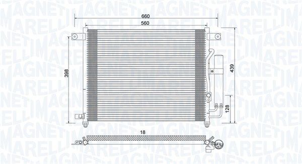 Конденсатор, система кондиціонування повітря, Magneti Marelli 350203943000