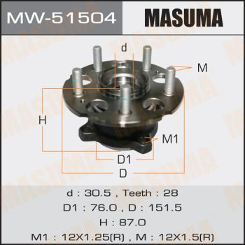 Комплект колісних підшипників, Masuma MW-51504