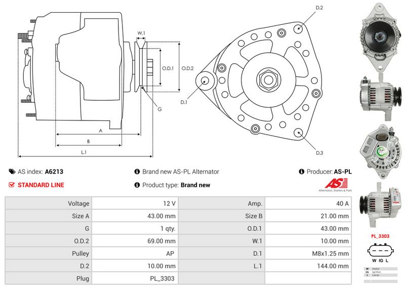 AS-PL A6213 Alternator