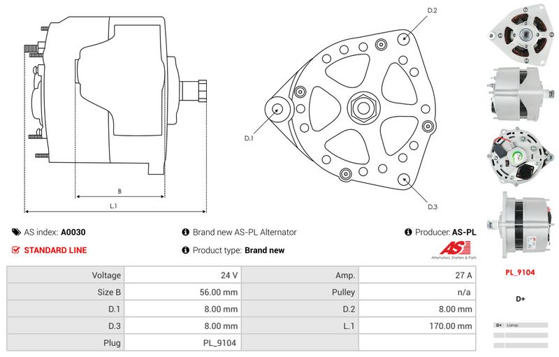AS-PL A0030 Alternator
