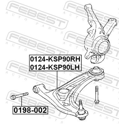 FEBEST 0124-KSP90RH Control/Trailing Arm, wheel suspension