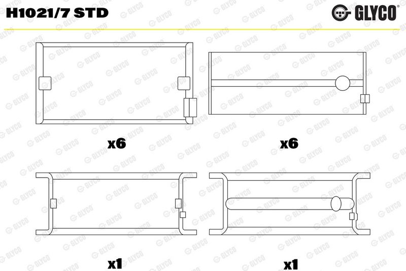 Product Kloķvārpstas gultnis GLYCO H1021/7 STD Image