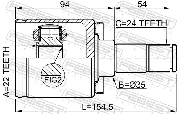 FEBEST 4211-P3M Joint Kit, drive shaft