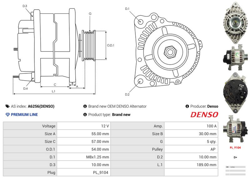 AS-PL A6256(DENSO) Alternator