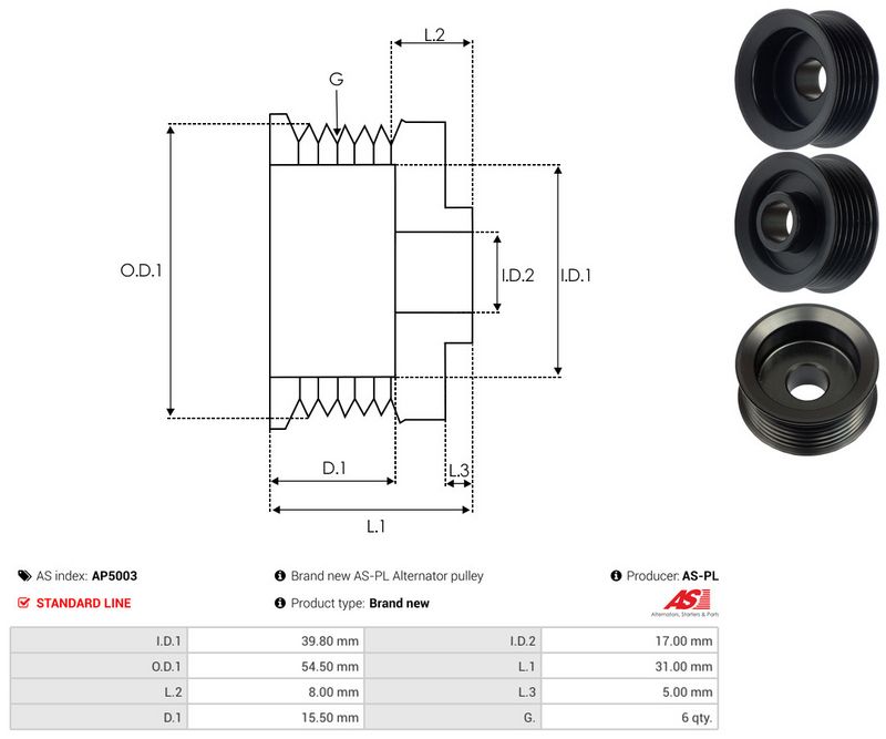 Rihmaratas, generaator, AS-PL AP5003