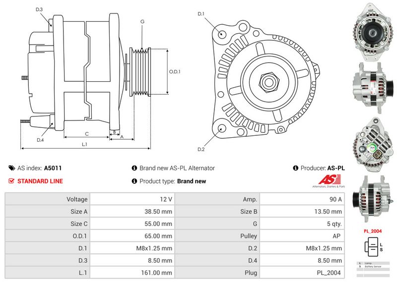 AS-PL A5011 Alternator