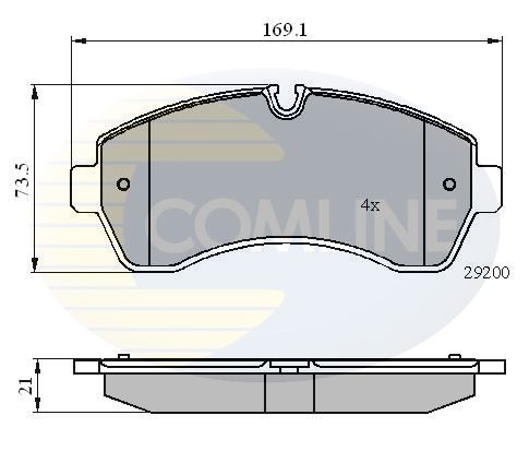 Комплект гальмівних накладок, дискове гальмо, Comline CBP01569