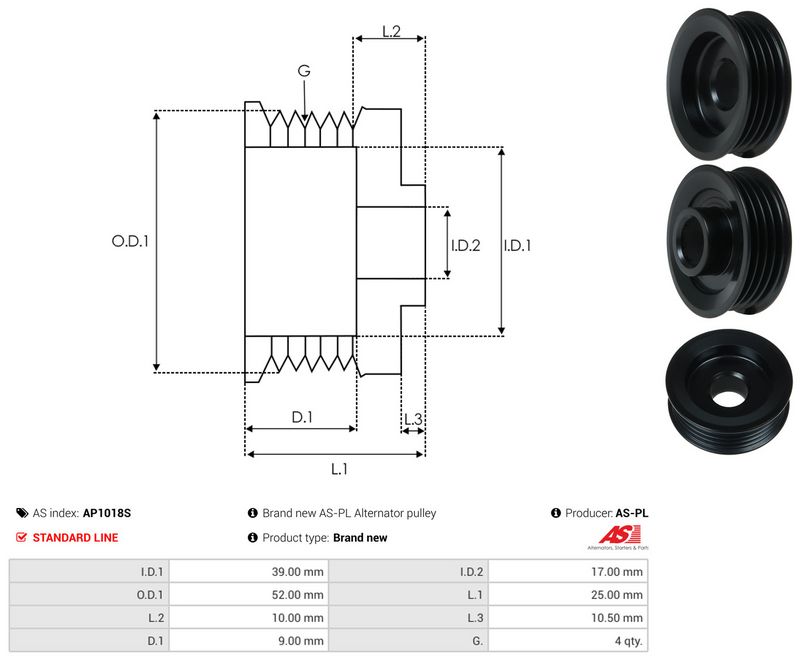 Rihmaratas, generaator, AS-PL AP1018S
