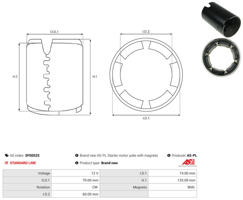 AS-PL SF0052S Field Winding, starter