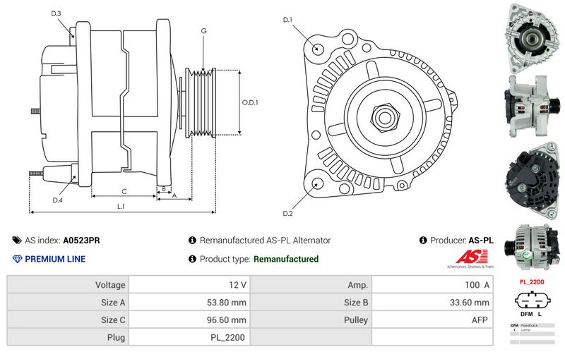 AS-PL A0523PR Alternator
