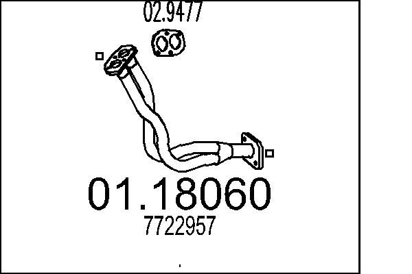MTS kipufogócső 01.18060