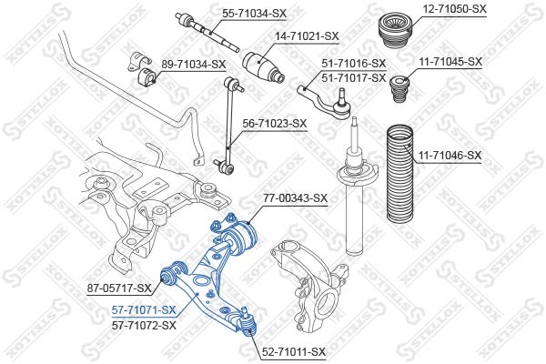 STELLOX 57-71071-SX Control/Trailing Arm, wheel suspension