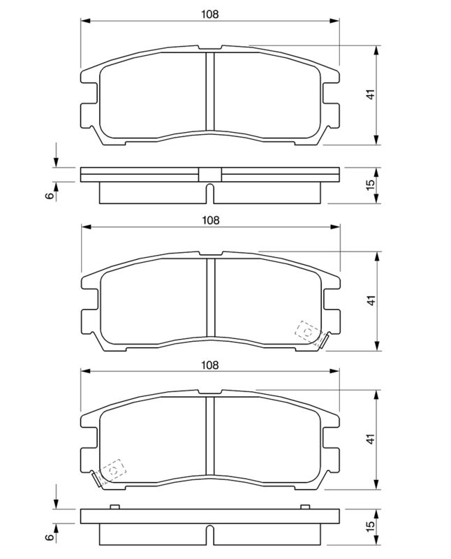 Piduriklotsi komplekt, ketaspidur, BOSCH 0 986 424 467