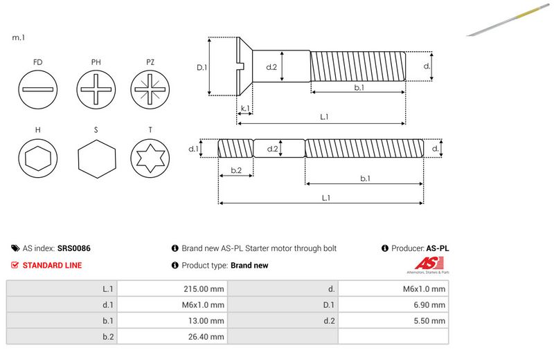 AS-PL SRS0086 Repair Set, alternator
