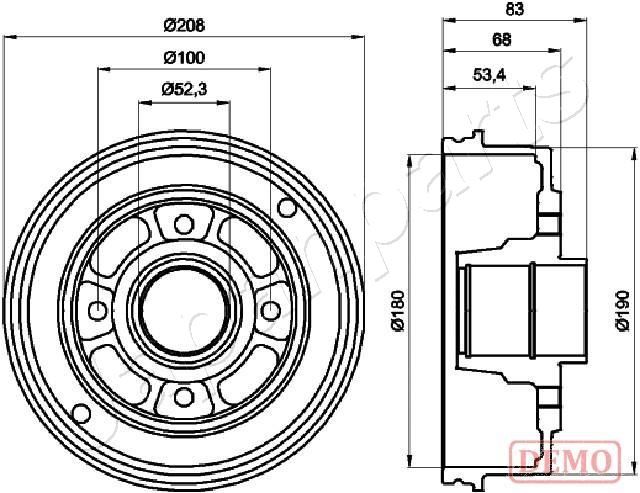 JAPANPARTS fékdob TA-0707C