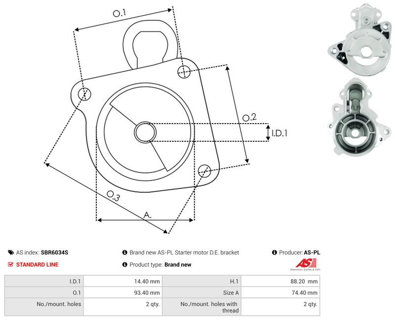 AS-PL SBR6034S Starter Lid, carburettor