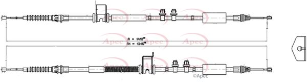 APEC Cable Pull, parking brake CAB1669
