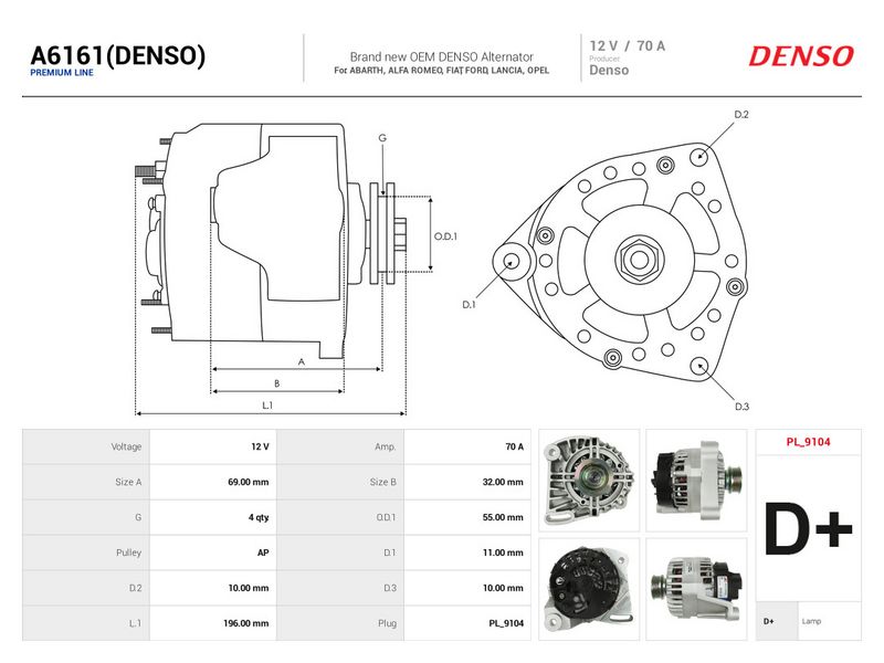 This part match OEM code: 1202288