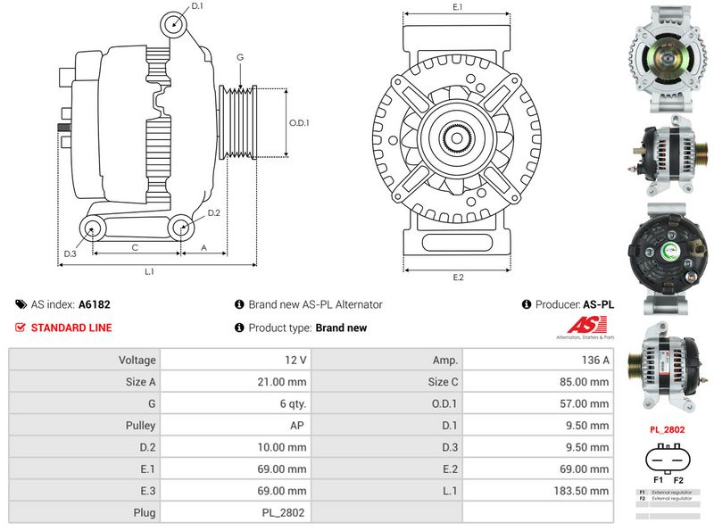 AS-PL A6182 Alternator