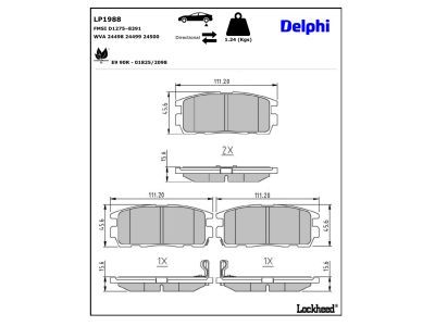 DELPHI LP1988 Brake Pad Set, disc brake