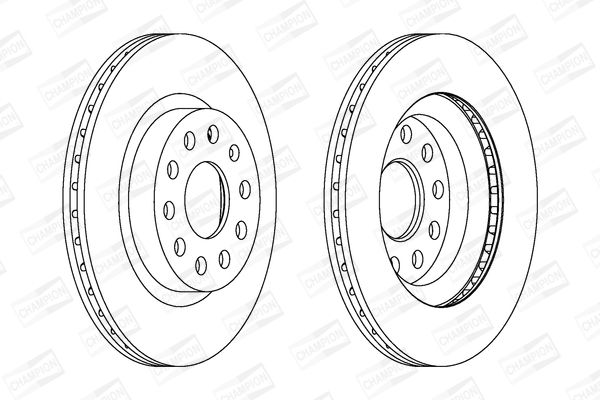 CHAMPION Volkswagen диск тормозной передний вентиль. Audi A3 03-Golf V,Caddy III 04-