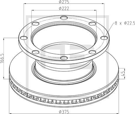 kotouč brzdový RVI Midlum DXi 06- 256.052-00