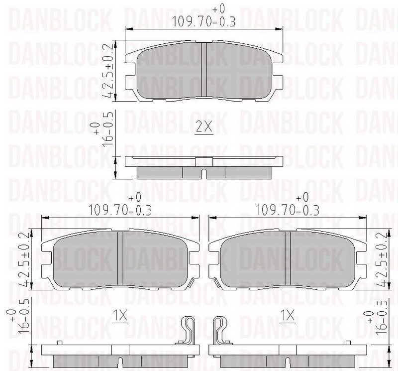 DANBLOCK Remblokkenset, schijfrem