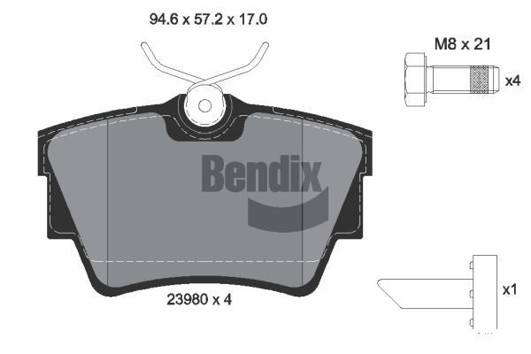 BENDIX Braking fékbetétkészlet, tárcsafék BPD1021