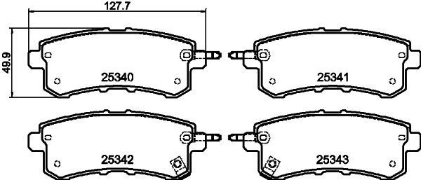 HELLA fékbetétkészlet, tárcsafék 8DB 355 019-541