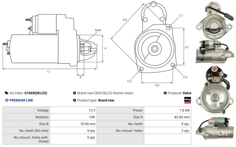 AS-PL S1069(DELCO) Starter