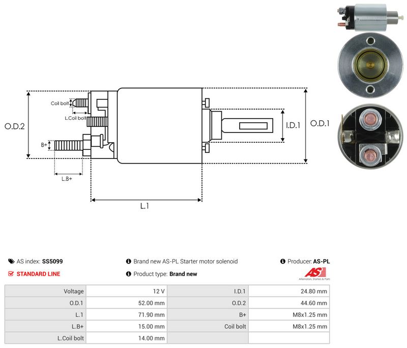 AS-PL SS5099 Solenoid Switch, starter