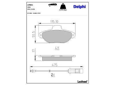 DELPHI LP851 Brake Pad Set, disc brake