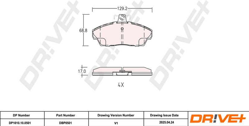 Set placute frana,frana disc DP1010.10.0501 Dr!ve+