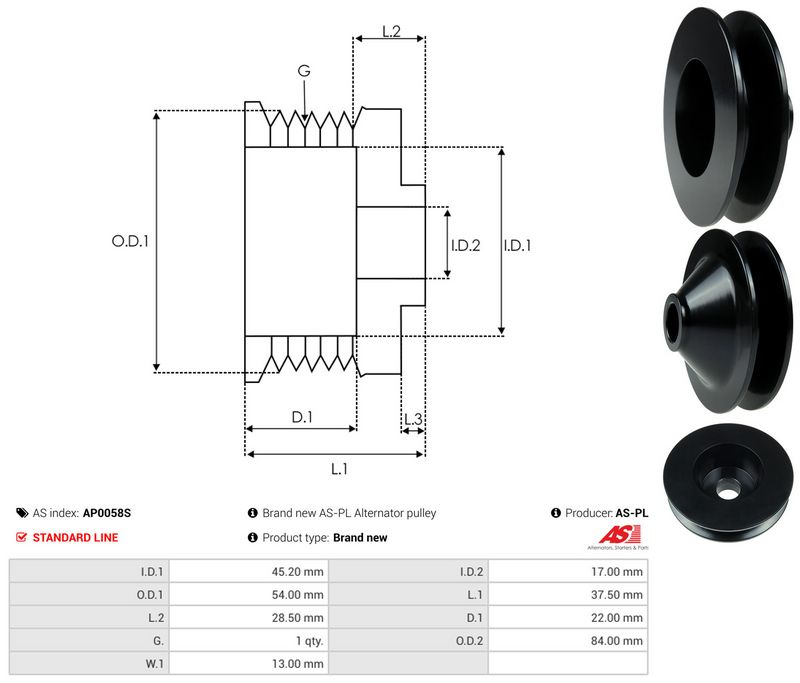 Rihmaratas, generaator, AS-PL AP0058S