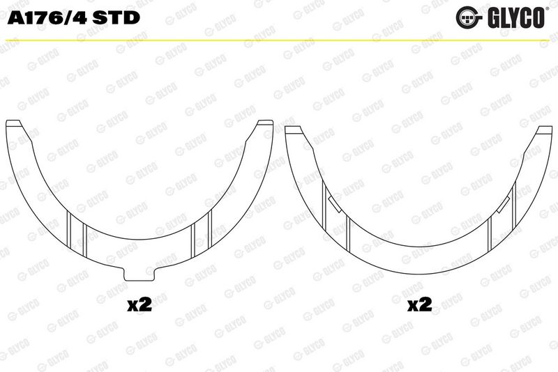 Rondelle+d'écartement+vilebrequin GLYCO A176/4 STD