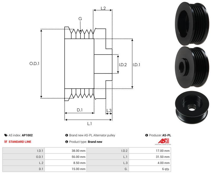 Rihmaratas, generaator, AS-PL AP1002