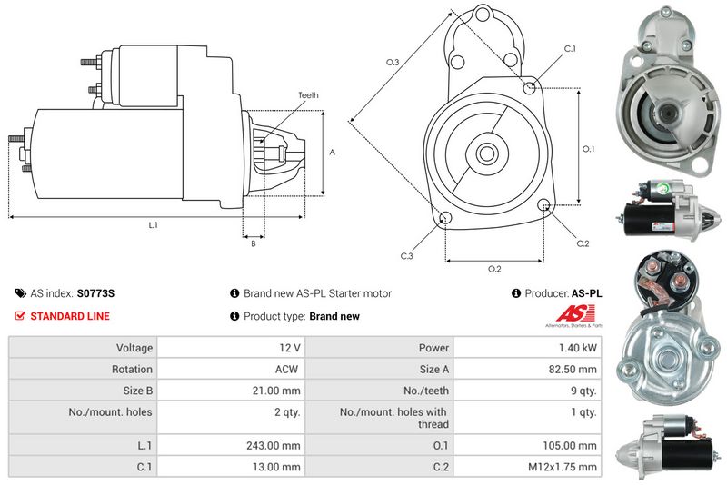 AS-PL S0773S Starter