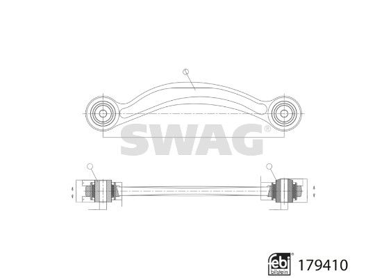 SWAG 33 10 4912 Control/Trailing Arm, wheel suspension